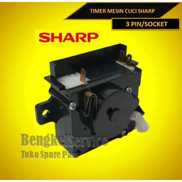 Timer Mesin Cuci Wash SHARP 3 Pin - Timer Wash Socket 3 Skun