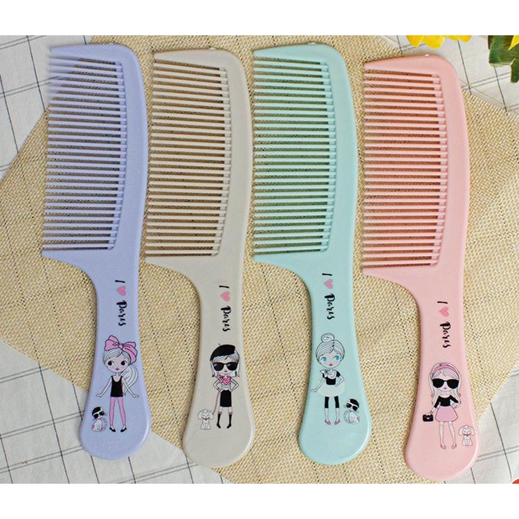 SISIR RAMBUT RENGGANG PLASTIK GAGANG MINI FANCY KARAKTER HAIR COMB TRAVEL KANTONG MOTIF KARTUN CANTI