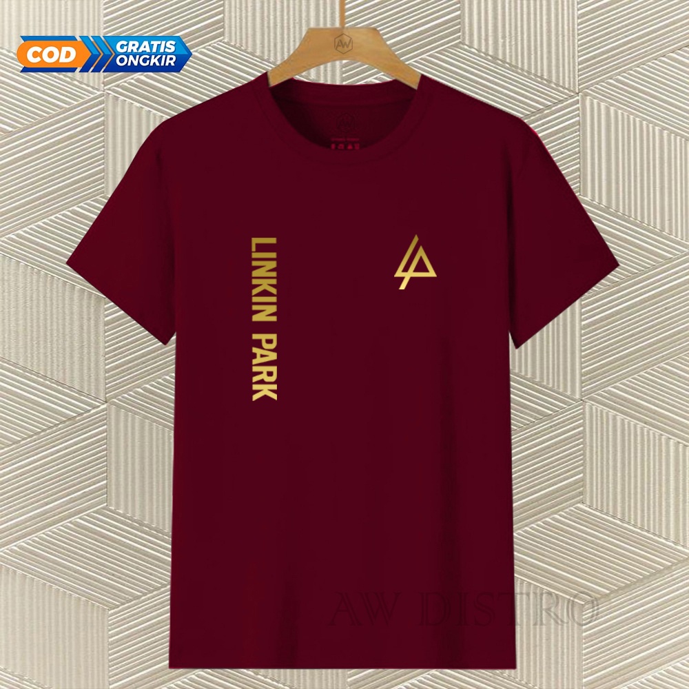 COD Baju Kaos Distro lp kirka Text Gold Premium Quality Lengan Pendek