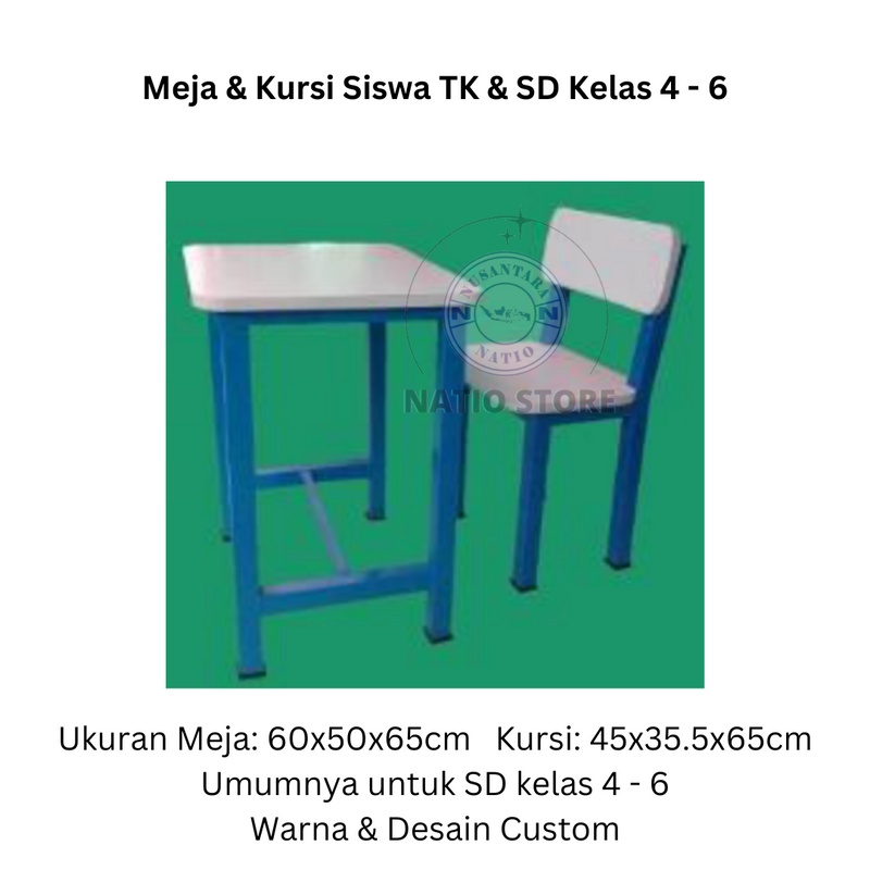 

30 Set Kursi & Meja Siswa Sekolah SD Kelas 4 5 6