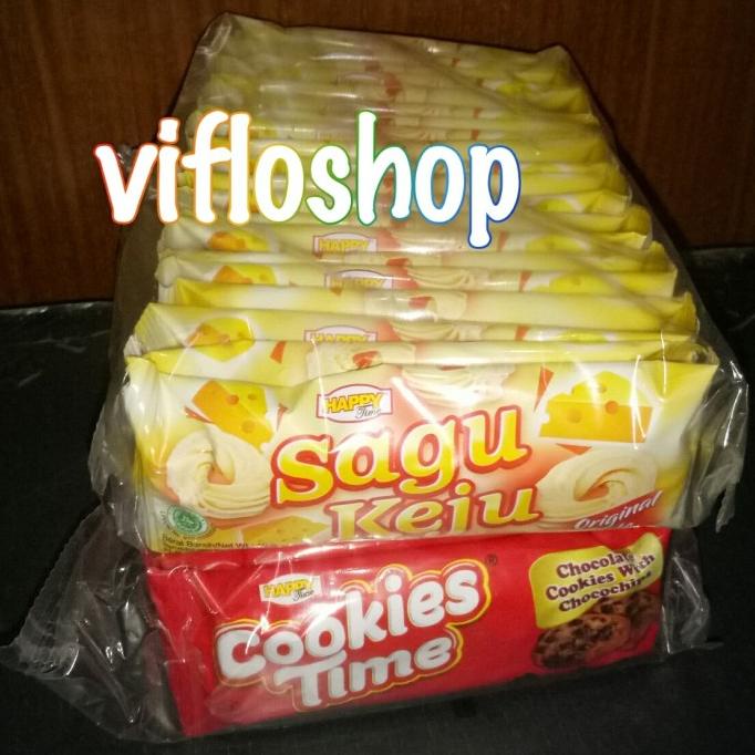 

Grosir & Eceran Biskuit Sagu Keju & Cookies Time Happy (11 X 10 Gram)