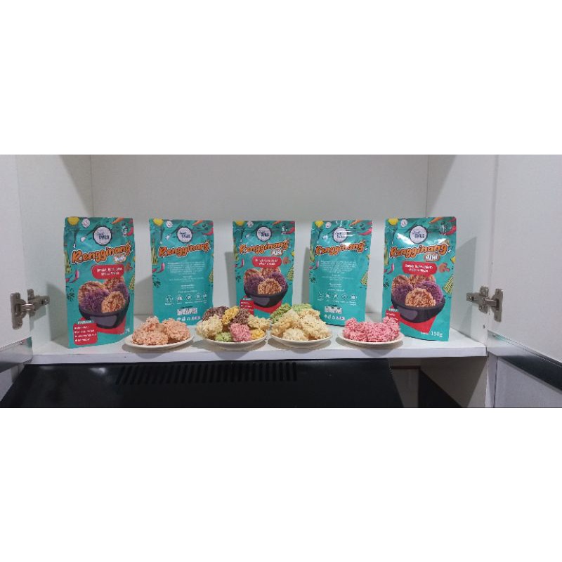 

kerupuk rengginang mini matang/cemilan/oleh oleh packing premium masa kini 130gr