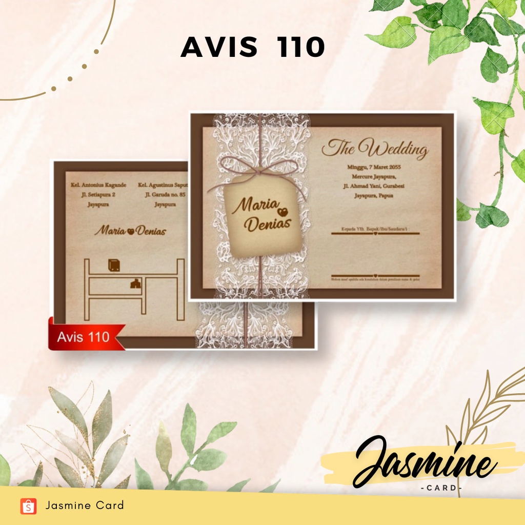 BLANGKO UNDANGAN PERNIKAHAN TERMURAH AVIS 110