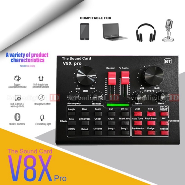 

Webcast V8X Broadcast Microphone Promo Live Pro Murah SoundCard USB Headset