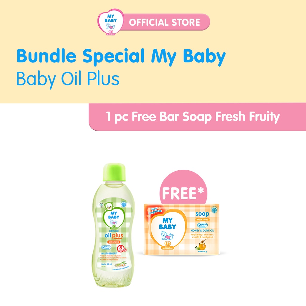 Special Bundle My Baby Oil Plus 90ml free My Baby Bar Soap Fresh Fruity