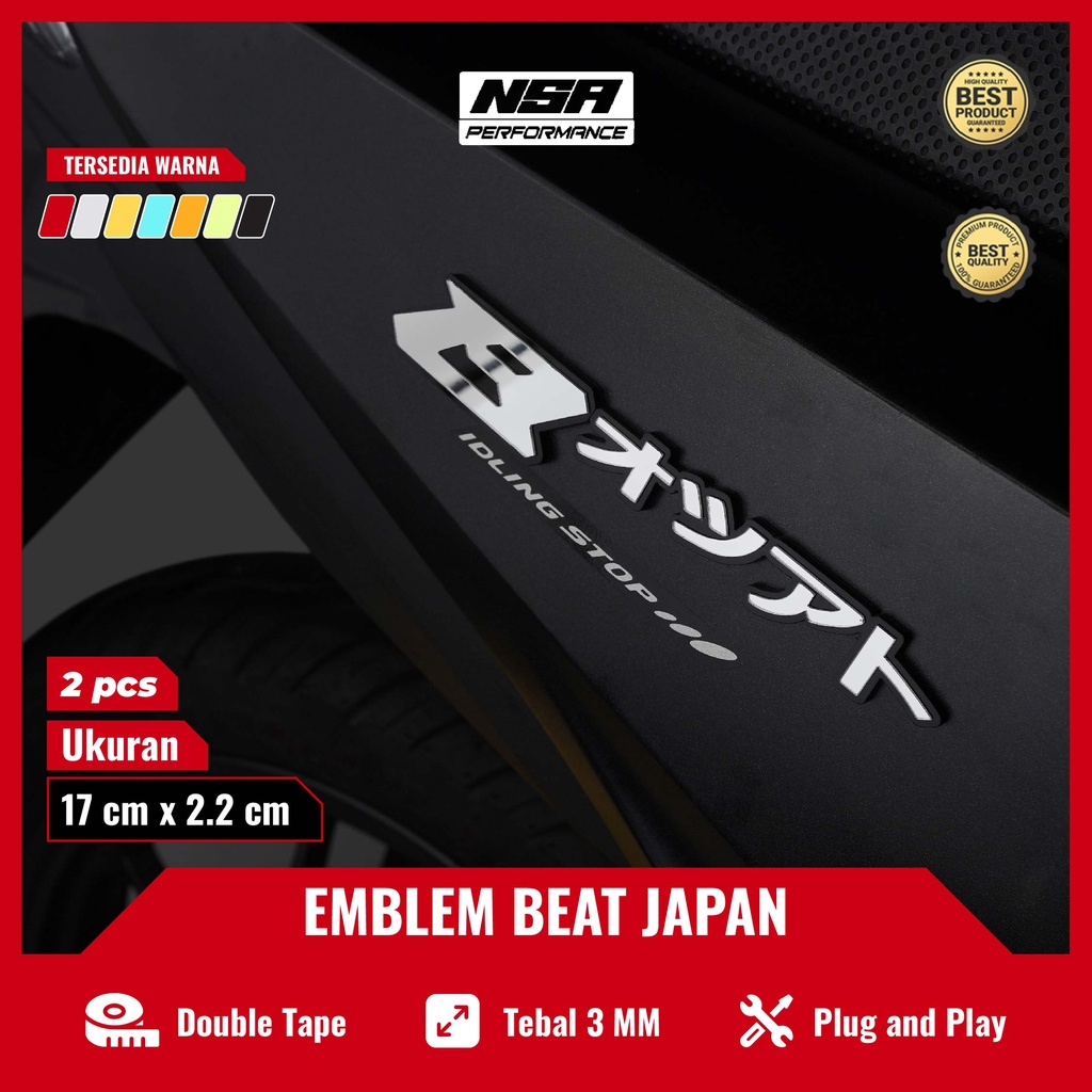 New 2PCS EMBLEM BEAT EMBLEM BEAT JAPAN EMBLEM TIBUL BUKAN STIKER EMBLEM LOGO STIKER MOTOR BEAT JAPAN