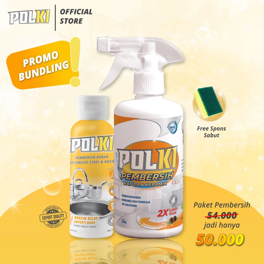 (FREE ITEM) POLKI PEMBERSIH NAT DAN KERAMIK UKURAN 500ML