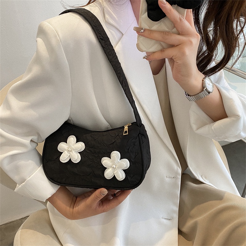 ALESSIA Shoulder Bag Tas Bahu Mini Kecil Flower Shoulder Square Bag  Kosmetik Wanita Korean Vintage Lucu Aesthetic konser Style Chikoisme