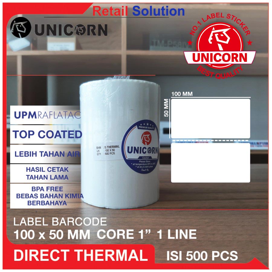 Stiker Label Barcode Thermal 100x50 mm / 100 x 50 mm / 100x50mm