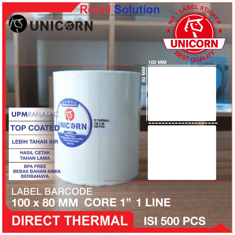 Stiker Label Barcode Thermal 100x80 mm / 100 x 80 mm / 100x80mm