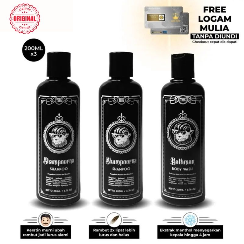 SHAMPOO Shampoorna - Sampo Pelurus Rambut Keriting Pria & Wanita 100% Ampuh Permanen ASLI ORIGINAL