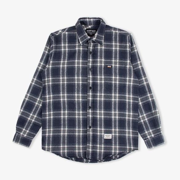 Geoff Max Official - Veil Navy Grey | Kemeja | Flannel