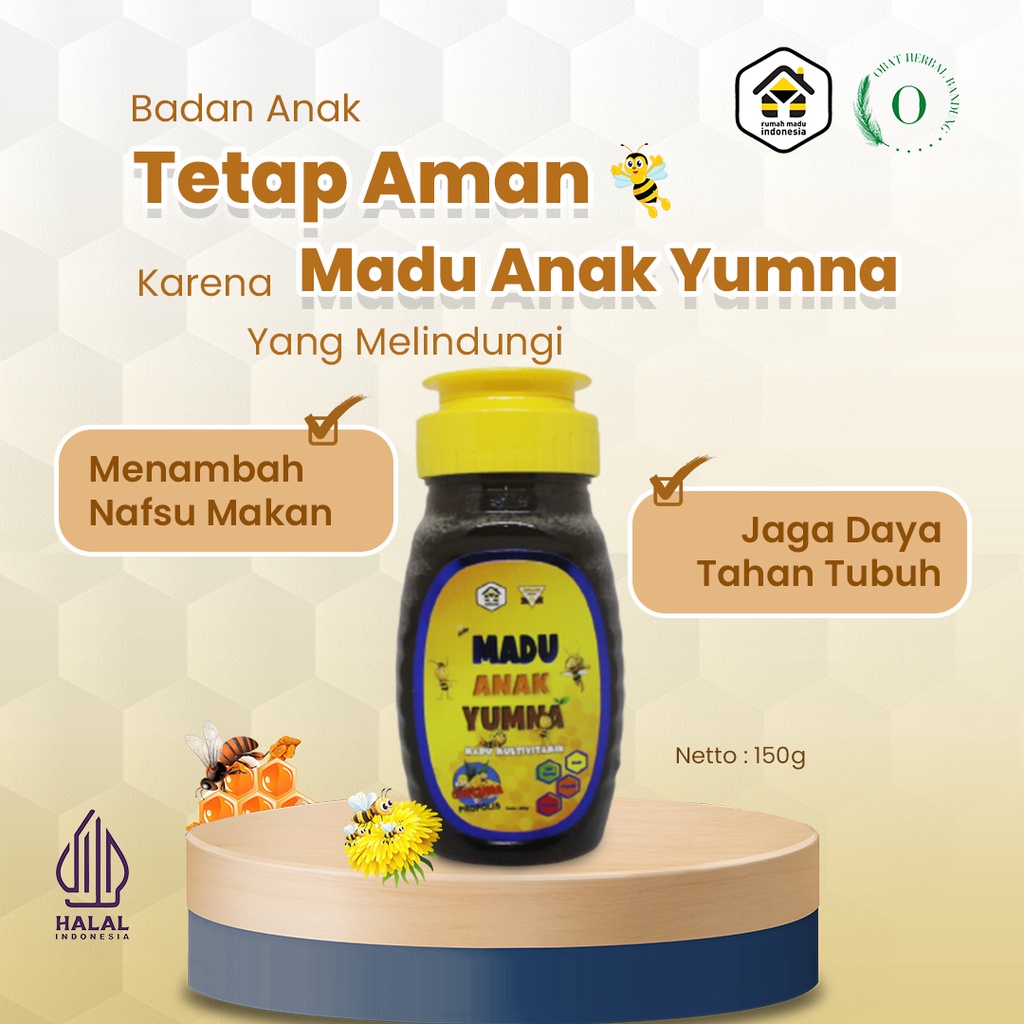 

Madu Anak Yumna Madu Multivitamin Meningkatkan Daya Tahan Tubuh dan Kecerdasan Anak Isi 150gr