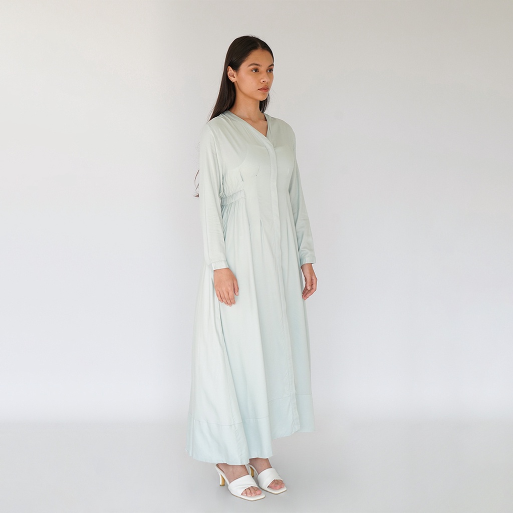 Queensland Dress Gamis Muslim Lengan Panjang LIN000204Q Mint-2