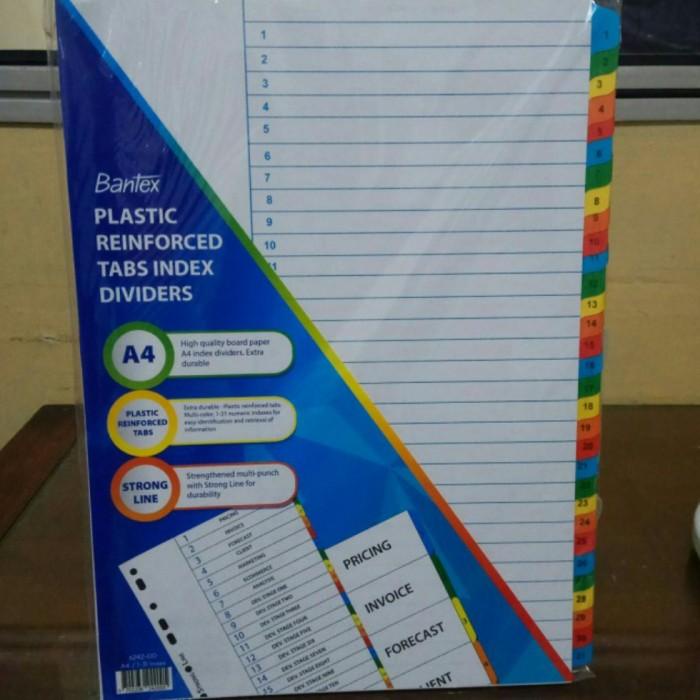 

Divider Bantex 6242 A4 Index 1-31 Bahan Plastik / Pembatas Odner Angka