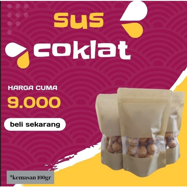 

KUE SUS COKLAT KEMASAN 100gr