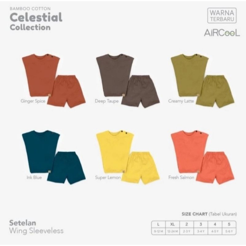 1Stell VELVET Junior Setelan Oblong Kutung Sayap Velvet Junior Celestial Collection Cottoon Bamboo