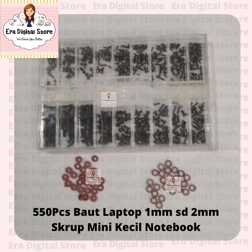 550Pcs Baut Laptop 1mm sd 2mm Skrup Mini Kecil Notebook Lengkap