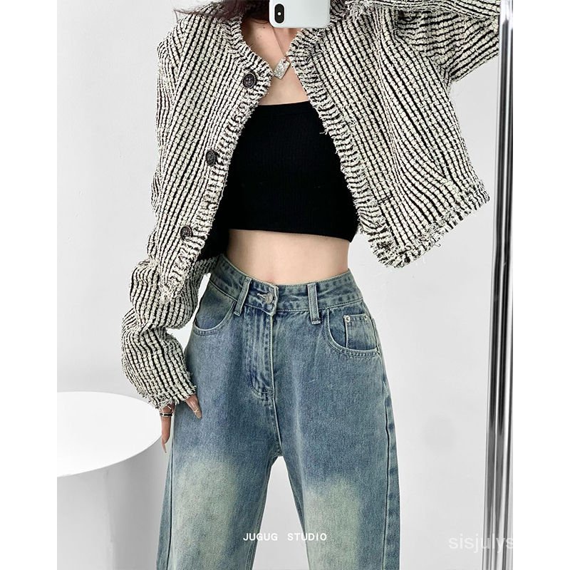 sweater rajut cardigan jaket atasan kasual musim semi dan musim gugur wanita