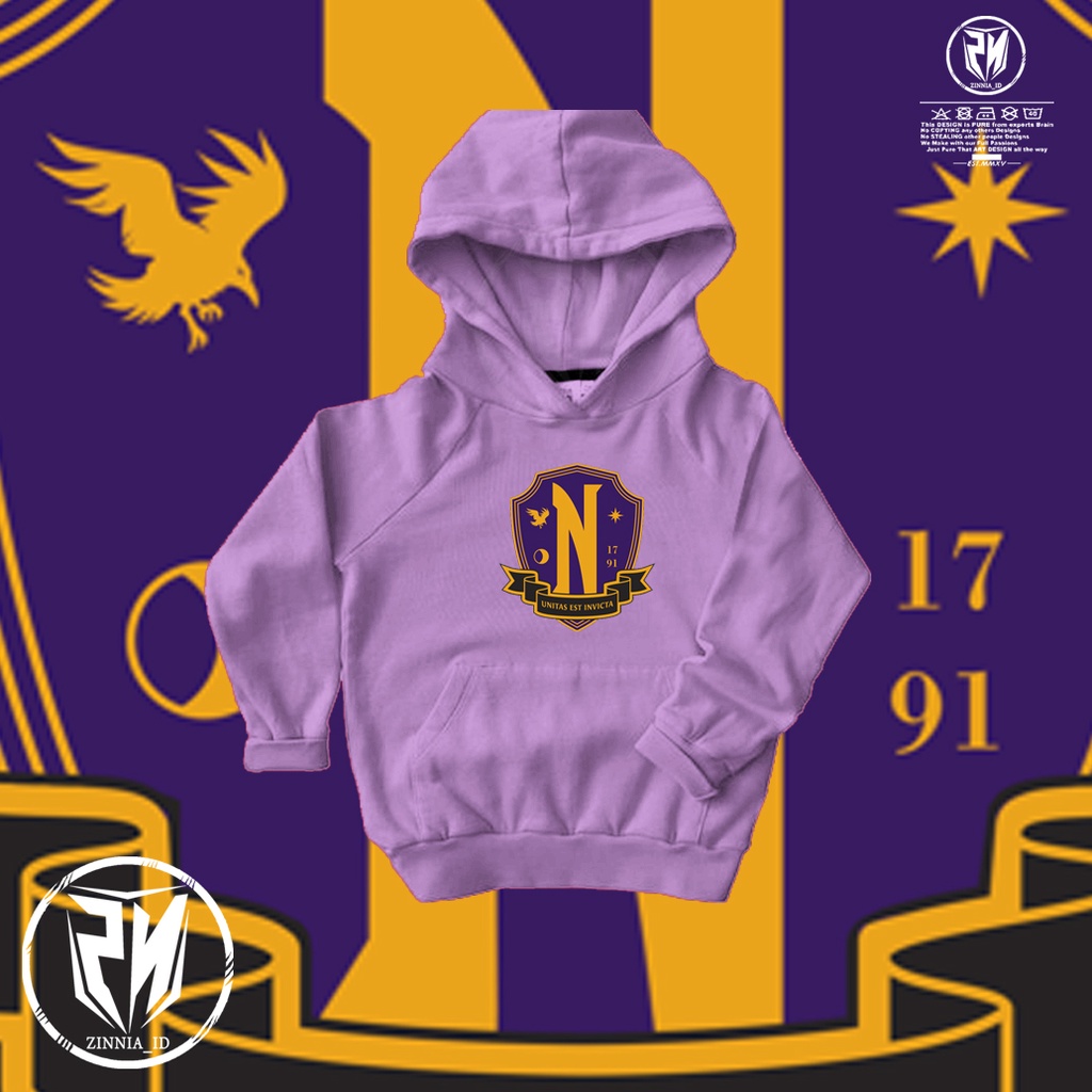 JAKET HOODIE ANAK Nevermore Academy Wednesday Addams