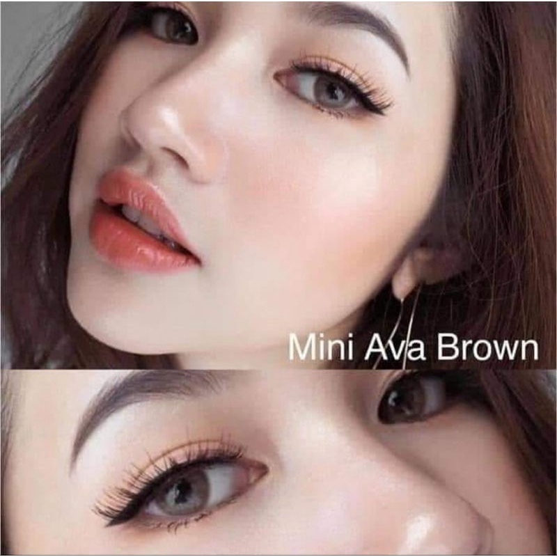 ORIGINAL Softlens MINI AVA BROWN GREY KITTY KAWAII Softlen Normal Minus