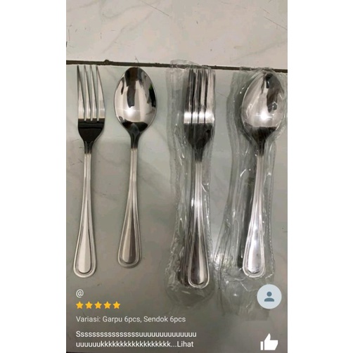 6PCS sendok makan hotel PREMIUM stainless tebal ISI 6PCS / garpu makan hotel stainless tebal super tebal (6pcs) / SENDOK HOTEL ISI 6