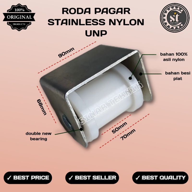 Roda pagar roda nilon roda pagar nilon UNP