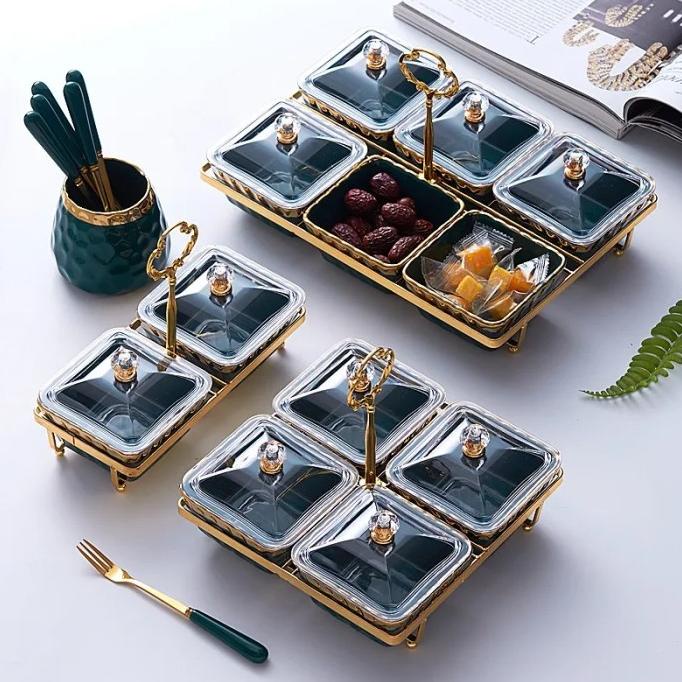Toples Kaca Emas Jar Kue Kering 1 Set
