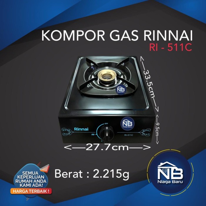Kompor Gas Rinnai 1 Tungku Ri511C Ri 511C