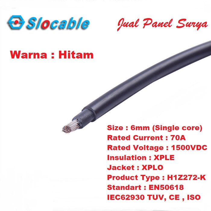 Terlaris Kabel Solar Panel Surya 6Mm 1X6Mm Single Core Slocable
