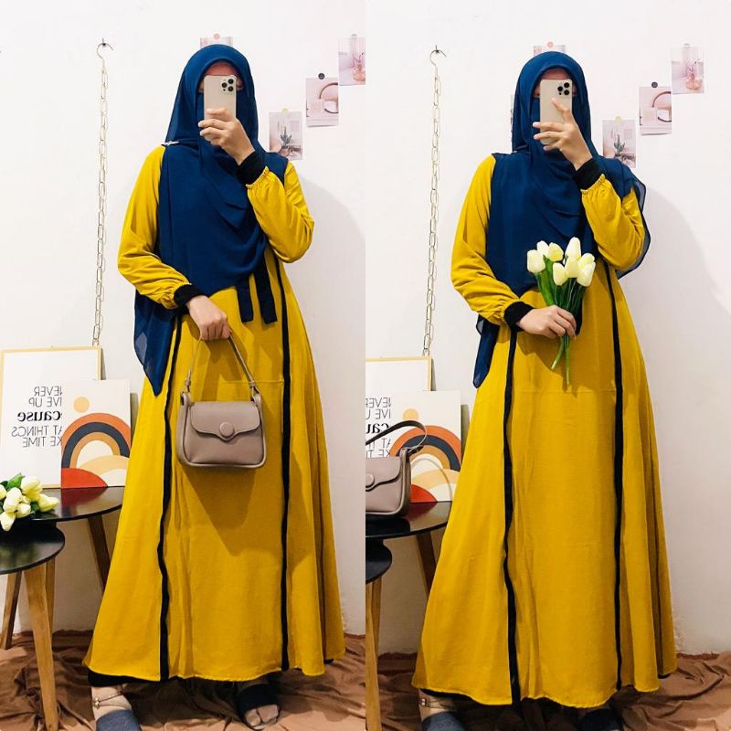 GAMIS KAZIA CRINGCLE AIR FLOW GAMIS ALIKA CERUTYBABYDOLL GAMIS LEBARAN GAMIS RENDA (C4M2) Original B