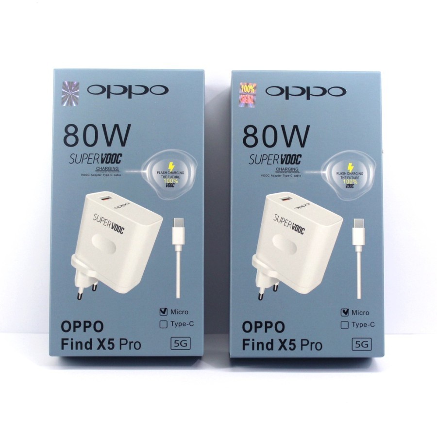 CHARGER CASAN TC CARGER OPPO Find X5 / 5Pro 80W SUPER VOOC FAST CHARGING OPPO MICRO DAN TYPE-C BY.SULTAN