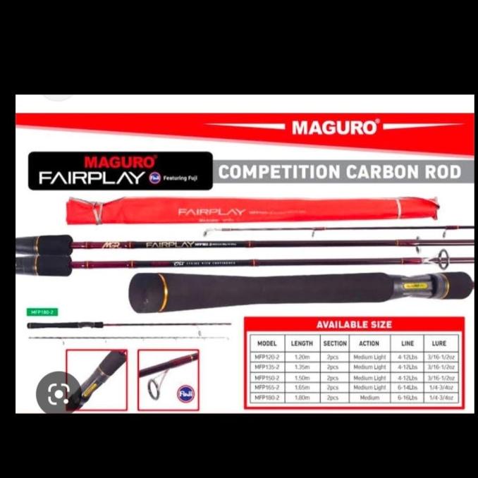 joran maguro fair play 165 180 carbon mancing ikan mas