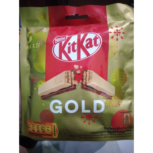 

Cokelat Kitkat Gold 2F 5 x 17gr ( Isi 5 Pcs )