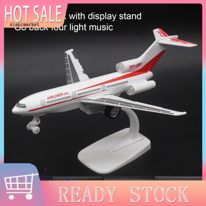 DISKON SPESIAL PROMO XIA-- MODEL PESAWAT TERBANG BOEING 727 BAHAN METAL DENGAN LAMPU TERBARU