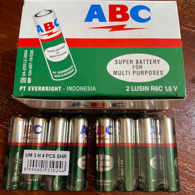 Baterai ABC AA hijau 4pcs