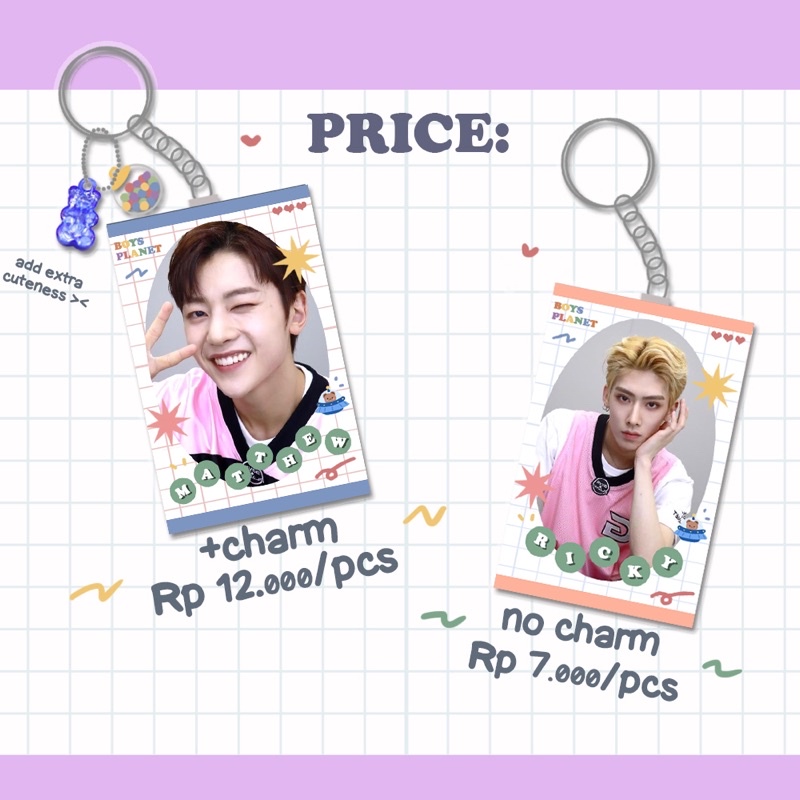 BOYS PLANET KEYRING KEYCHAIN GANTUNGAN KUNCI STAR PLANET CUTE MNET HERE I AM