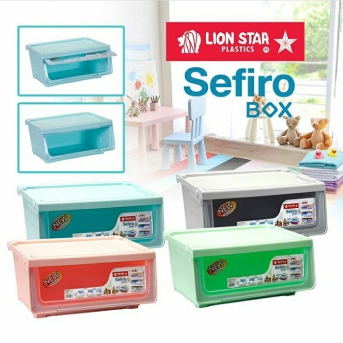 Sefiro Box Container 49X40X31 Lion Star Ca 10 Rak Susun Laci Baju Oss