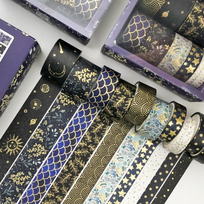 

10Pcs/Box Washi Tape Foil Emas For Journal Decoration Aesthetic