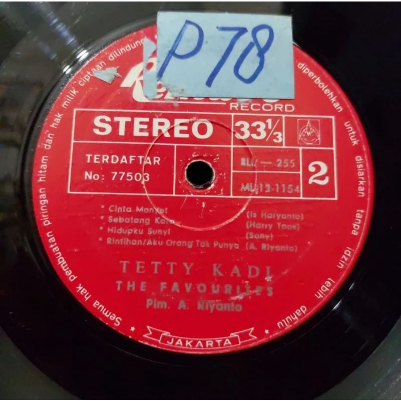 Vinyl PH 12 inch Tetty Kadi-Yang Penting Hatinya