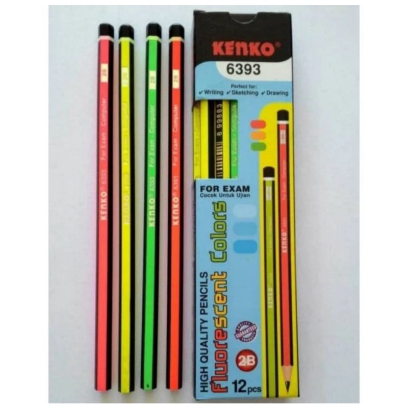 

Kenko Pensil 2B 6393 Fluorescent Colors 1 lusin