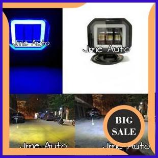 Lampu Tembak Sorot Cwl Led 3Mata Kotak 2Warna Ring Biru 4D 30W 12v-80v parts 29M4R23