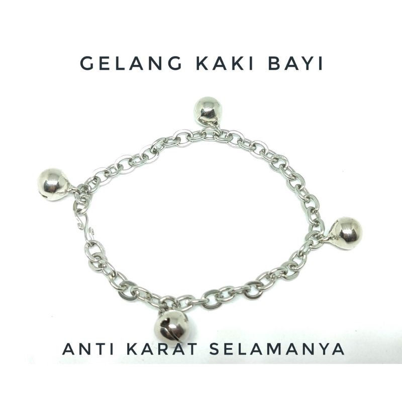 Gelang Kaki Bayi Gelang Baja putih Gelang Kerincing Balita