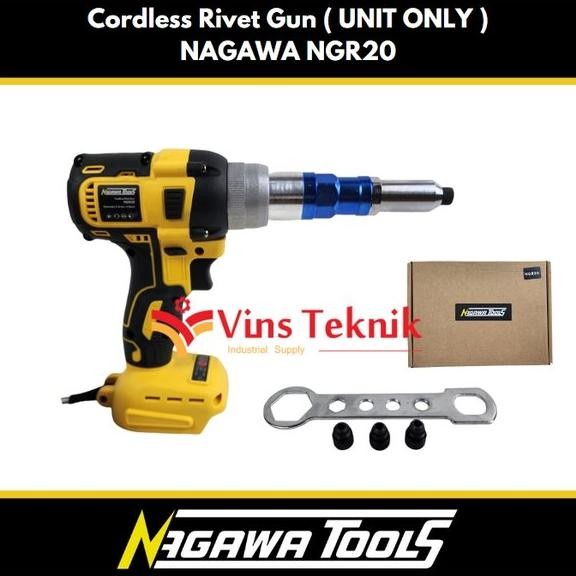 Brushless Cordless Blind Riveting Gun Mesin Rivet Baterai Nagawa Ngr20