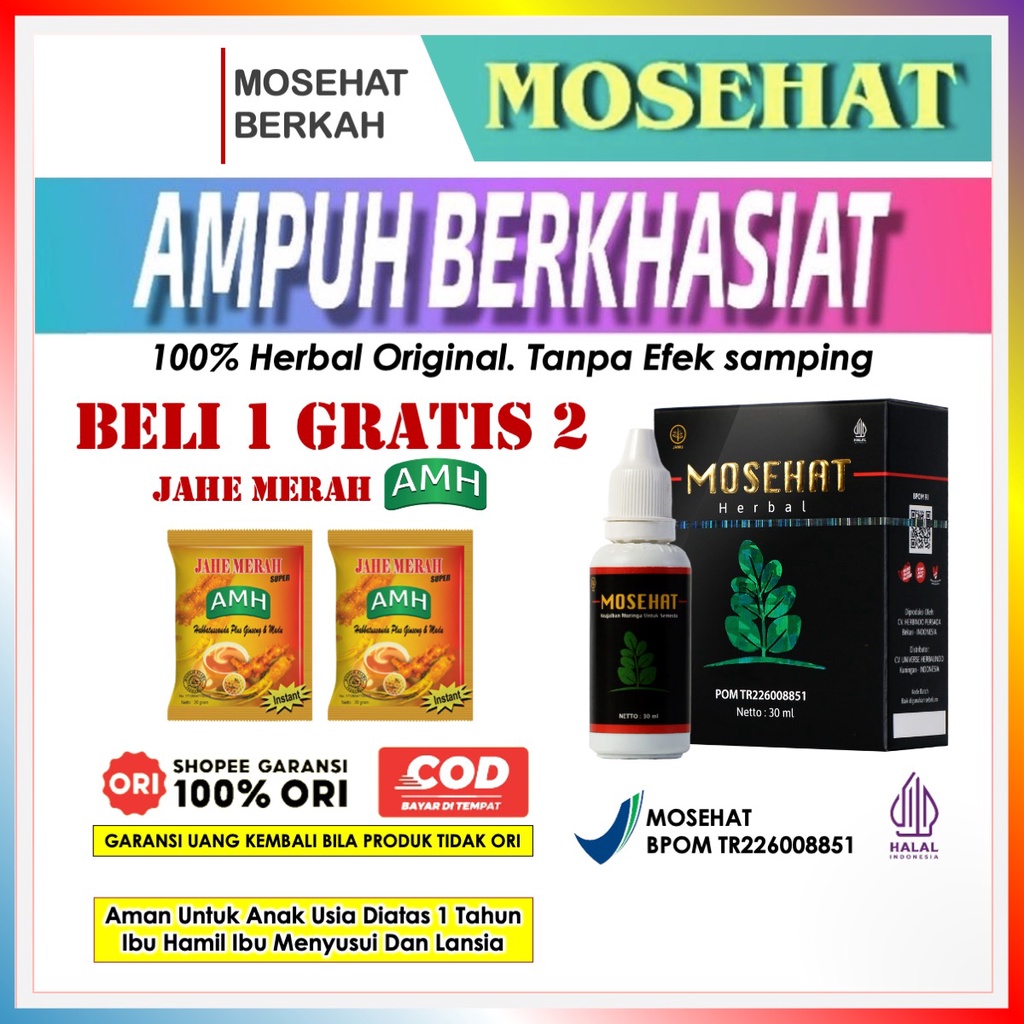 MOSEHAT Obat Herbal Jamu Tetes ORIGINAL Ampuh Berkhasiat BPOM