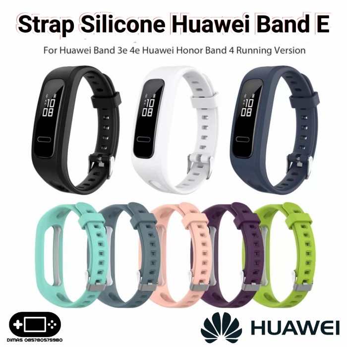 Strap Silicone Huawei Band E Silicon Tali Jam 3e 4e Honor 4 Running e - Hitam