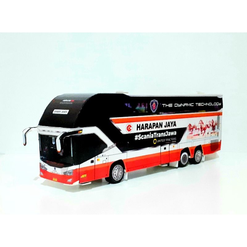 Miniatur Papercraft Bus HARAPAN JAYA Doubel Decker Avante.