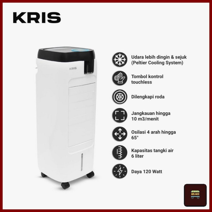 KRIS Evaporative Air Cooler Peltier Pendingin Ruangan 6 Ltr 120 Watt