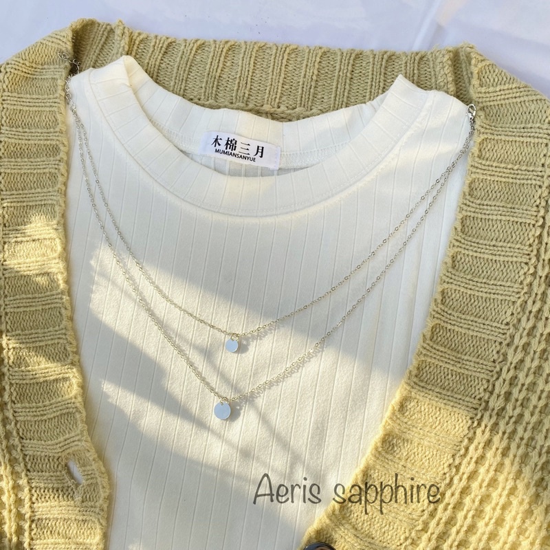 [Aeris] Kalung Necklace Dua Layer Hijab Friendly// Kalung Necklace aksesoris