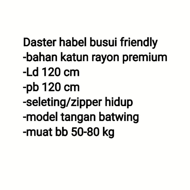 DASTER RAYON BUSUI / MENYUSUI  HABEL SEMATAKAKI MURAH